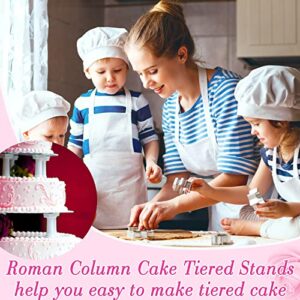 24 Pcs 3 Size Fondant Cakes Tier Separator Support Stand Roman Column Cake Tiered Stands Multilayer Cake Pillars Oman Column Wedding Cake Decoration Support Tool Sets for Wedding Cupcake Display