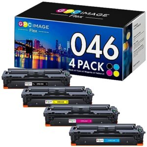 gpc imageflex compatible 046 toner cartridge mf733cdw replacement for canon 046 toner cartridge 046h crg-046 compatible with color imageclass mf733cdw mf731cdw mf735cdw lbp654cdw printer（4 pack