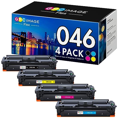 GPC ImageFlex Compatible 046 Toner Cartridge MF733Cdw Replacement for Canon 046 Toner Cartridge 046H CRG-046 Compatible with Color ImageCLASS MF733Cdw MF731Cdw MF735Cdw LBP654Cdw Printer（4 Pack