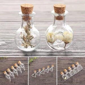 Wowagoga 200 Pieces Small Mini Glass Bottle,Tiny Wishing Bottles Empty Refillable Wishing Bottles -Drifting Bottles with Cork Stoppers for DIY Craft Bead Containers (Random Styles)