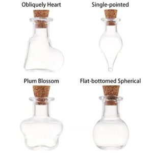 Wowagoga 200 Pieces Small Mini Glass Bottle,Tiny Wishing Bottles Empty Refillable Wishing Bottles -Drifting Bottles with Cork Stoppers for DIY Craft Bead Containers (Random Styles)