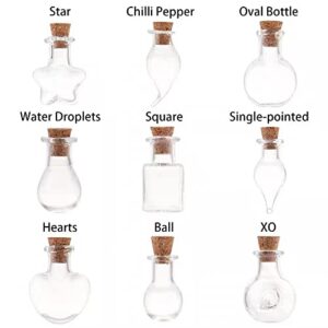 Wowagoga 200 Pieces Small Mini Glass Bottle,Tiny Wishing Bottles Empty Refillable Wishing Bottles -Drifting Bottles with Cork Stoppers for DIY Craft Bead Containers (Random Styles)