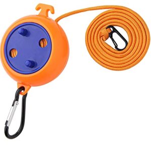 colacoo retractable clothesline outdoor/indoor, portable travel clothesline cord, heavy duty retracting clothes line,windproof adjustable 26ft camping clothes line rope, orange