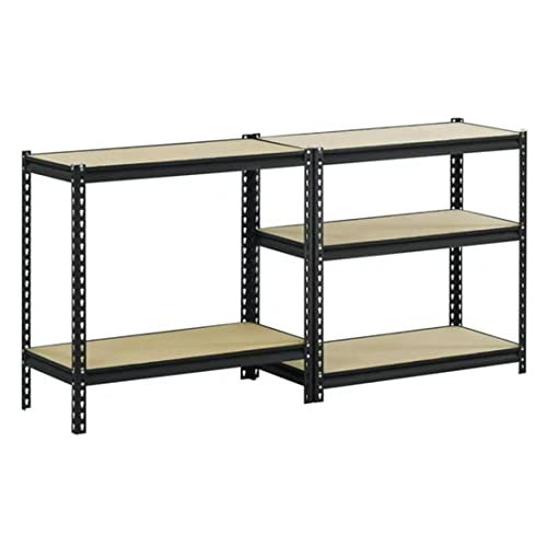 Fhdpeebu Super Large Bearing Capacity and Space Heavy Duty 5-Tier Steel Shelving Storage Racks for Home Warehouse Storage, Black, 4000 lbs Capacity (UR185P-BLK)