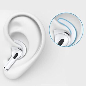 ALXCD Ear Hooks Compatible with AirPods 3 3rd Gen, 1 Pair Anti-Slip Adjustable Soft TPU Earhook, 2 Pairs Silicon Ear Tips Hook, 1 Pair Silicon Ear Hook, Compatible with AirPods 3, 1ch+1h+2s, White