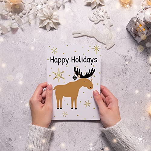 TAOZI&LIZHI Christmas Cards Boxed Assortment with Envelopes, Funny Merry Christmas Holiday Greeting Thank You Cards For Loved ones, Friends, and Family(6 Designs, 24 Handmade Cards)