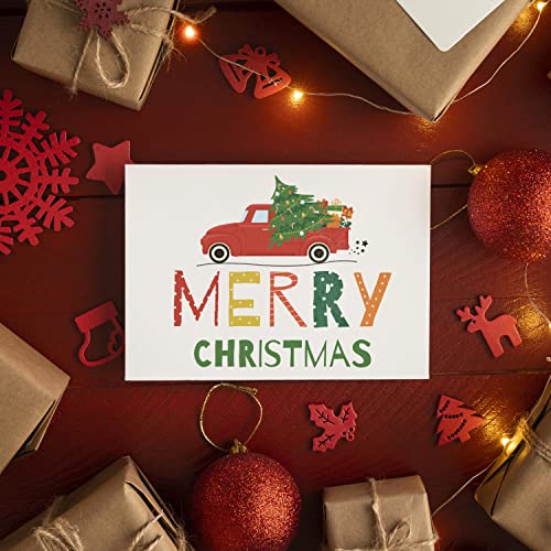 TAOZI&LIZHI Christmas Cards Boxed Assortment with Envelopes, Funny Merry Christmas Holiday Greeting Thank You Cards For Loved ones, Friends, and Family(6 Designs, 24 Handmade Cards)