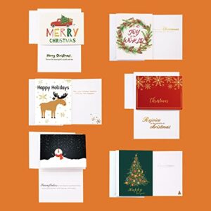 TAOZI&LIZHI Christmas Cards Boxed Assortment with Envelopes, Funny Merry Christmas Holiday Greeting Thank You Cards For Loved ones, Friends, and Family(6 Designs, 24 Handmade Cards)