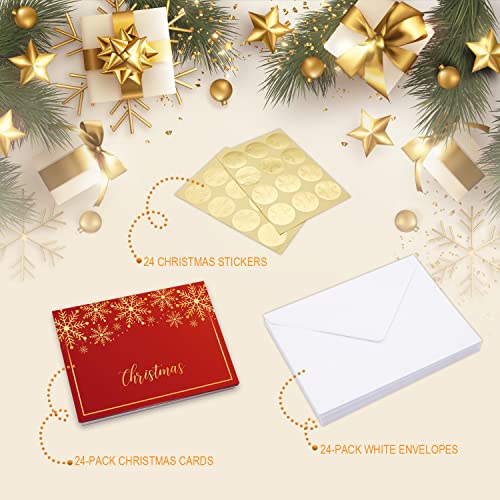 TAOZI&LIZHI Christmas Cards Boxed Assortment with Envelopes, Funny Merry Christmas Holiday Greeting Thank You Cards For Loved ones, Friends, and Family(6 Designs, 24 Handmade Cards)