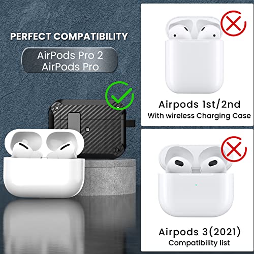 Lopnord for AirPod Pro Case Cover (2019/2022/2023) with Automatic Lock, Shockproof Case Compatible with AirPods Pro 2nd Generation/1st Generation, for iPods Pro Case with Keychain for Men Women