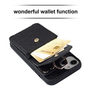 AnsTOP Crossbody Phone Case for iPhone 14 Plus,6.7in - Phone Purse Case with RFID Blocking Card Holder Crossbody Strap for Women, with PU Leather Cute Protective for Airpods Pro Case