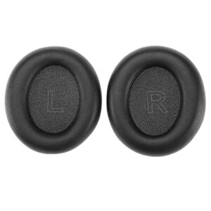 1 pair earphones pads replacement compatible with anker soundcore life q30 q35 protein leather foam ear cushion soft earphones cover pads black