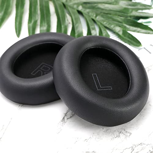 1 Pair Earphones Pads Replacement Compatible with Anker Soundcore Life Q30 Q35 Protein Leather Foam Ear Cushion Soft Earphones Cover Pads Black