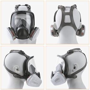 DBYUSB 19in1 Reusable Full Face Respirator Dust-proof Face Cover,Full Face Cover,Protect Against Gas,Paint,Dust,Chemicals and Other Work Protection