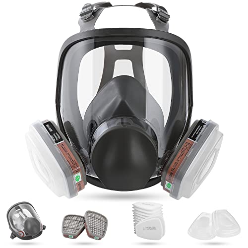 DBYUSB 19in1 Reusable Full Face Respirator Dust-proof Face Cover,Full Face Cover,Protect Against Gas,Paint,Dust,Chemicals and Other Work Protection