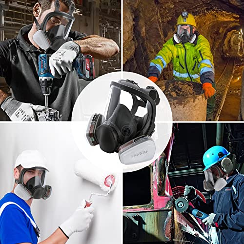 DBYUSB 19in1 Reusable Full Face Respirator Dust-proof Face Cover,Full Face Cover,Protect Against Gas,Paint,Dust,Chemicals and Other Work Protection