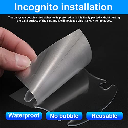 4PCS Car Door Bowl Scratch Protector, 3D Transparent Auto Door Handle Cup Stickers, Waterproof Anti-Scratch Door Handle Paint Cover Guard Protective Film for Most Cars, Trucks, SUV, Van (Clear)