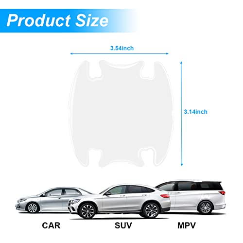 4PCS Car Door Bowl Scratch Protector, 3D Transparent Auto Door Handle Cup Stickers, Waterproof Anti-Scratch Door Handle Paint Cover Guard Protective Film for Most Cars, Trucks, SUV, Van (Clear)