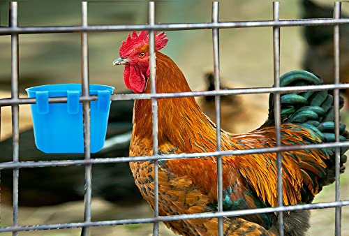 ORIBUKI Pack of 20 Chicken Feeder Cups for Cage Hanging Bird Waterer 8 OZ Rabbit Water Food Bowl Pigeon Feeding Dishes Bunny Poultry Coop Drinker Quail Seed Treats Dispenser Duck Drinking Bottle