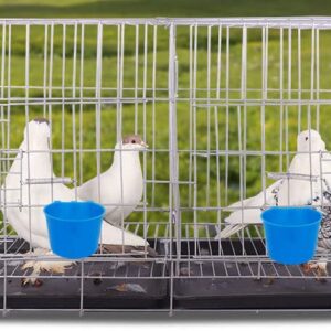 ORIBUKI Pack of 20 Chicken Feeder Cups for Cage Hanging Bird Waterer 8 OZ Rabbit Water Food Bowl Pigeon Feeding Dishes Bunny Poultry Coop Drinker Quail Seed Treats Dispenser Duck Drinking Bottle