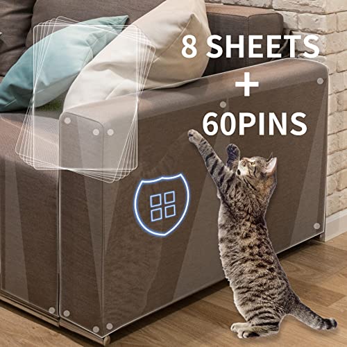 Cat Scratch Furniture Protector, Anti Scratch Furniture Protector, Couch Protector, 6pack 17 X 12 Inches & 2pack 17 X 6 Inches Furniture Protectors from Cats