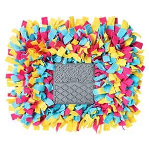 houndgames snuffle mat for small dogs, pet foraging mat for smell training and slow eating, with lick pad, slow feeder, sniffer, foraging, silicone, pets, puzzle