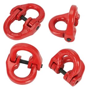 KAFLLA Hammerlock Coupling Link Tow Hitch Safety Chain with G80 1/2 inch Hammer Lock Connector, 12000lbs WLL (Red)