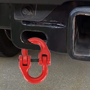 KAFLLA Hammerlock Coupling Link Tow Hitch Safety Chain with G80 1/2 inch Hammer Lock Connector, 12000lbs WLL (Red)