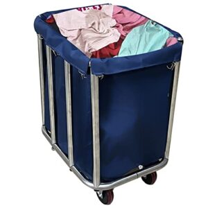 xijixili commercial laundry cart with wheels metal laundry basket industrial rolling laundry hamper removable liner bag 160 lb weight capacity