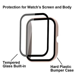 smaate Smart Watch Cases with Screen Protector for Y20GT, Compatible with WZWNEER, BANLVS, DXPICR, Bctemno Y20GT 1.7” Smartwatch, Hard PC Case with Tempered Glass, Protecting Watch Body & Screen