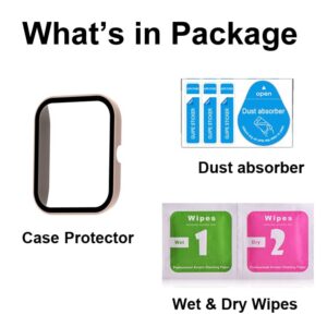 smaate Smart Watch Cases with Screen Protector for P22, Compatible with Donerton Popglory CanMixs Kalinco P22 1.4” Smartwatch, Hard PC Case with Tempered Glass, Protecting Watch Body & Screen