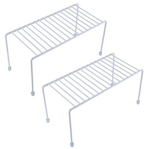 kitchen shelves, cabinet organization mini storage shelf, storage rack organizer for kitchen, fridge, cabinet, bathroom (white 2)