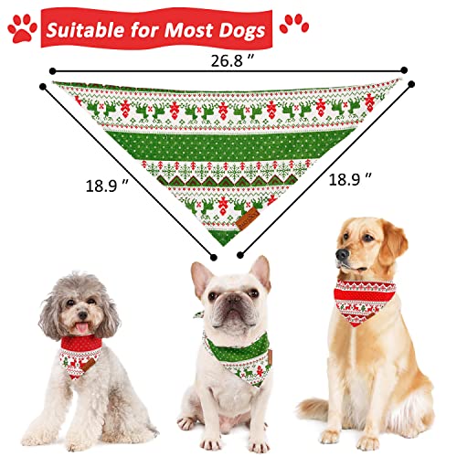 MOLEDINO Christmas Dog Bandanas for Girls Boys (2 Packs), Cute Funny Dog Bandanas Collar Set Durable Washable Dog Handkerchief Soft Dog Scarf for Holiday Birthday