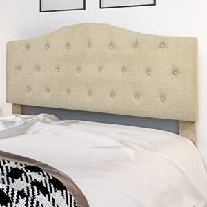yitahome upholstered headboard, linen tufted upholstered headboard with diamond tufted, headboards for full/queen size bed - beige