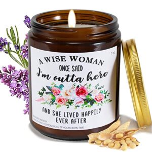 retirement gifts for women- best retirement gifts for mom, sister, wife, her, friends, nurse, teacher,coworkers happy retirement lavender scented candle