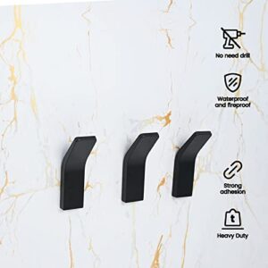 Potaosey 10PC Coat Hooks, Adhesive Wall Hooks.Small Exquisite Black Hooks Single Towel Hook Clothes Hook Wall Mounted Modern Heavy Duty for Bedroom Living Room Bathroom Fitting Room Office