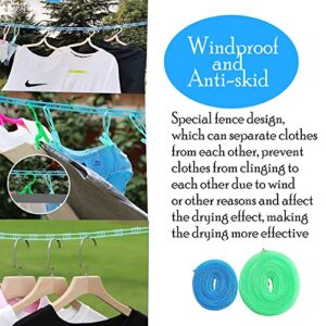 Must-Have 2-Pack Clothesline for Home Hotel Travel, Windproof Laundry Lines Convenient Outdoor Indoor, Compact-Sized Versatile Rope for Miscellaneous Items Drying or Hanging, 3m&5m, Blue&Green