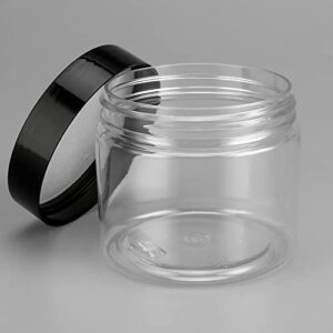 HOIGON 24 Pack 5 Oz Plastic Jars with Lids, 150ml Clear Plastic Storage Jars Containers, Empty Round Jars Wide Mouth Plastic Containers for Crafts, Nuts, Beads, Spices, Beauty Products