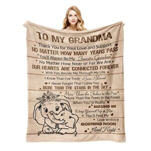gifts for grandma from granddaughter, grandma birthday gifts blanket 60"x50", grandma gifts from grandchildren grandson, grandma gifts ideas for christmas mothers day, to my grandma throw blankets