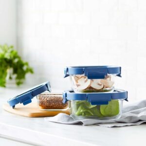 Sur La Table 6-Piece Square Glass Storage Container Set, Clear