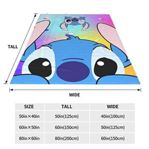 Stitch Blanket Cartoon Throw Blanket,Cozy Soft Plush Fuzzy Fleece Blanket Gift for Kids Adults 40x50 inch