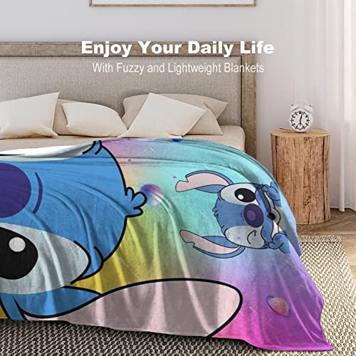 Stitch Blanket Cartoon Throw Blanket,Cozy Soft Plush Fuzzy Fleece Blanket Gift for Kids Adults 40x50 inch