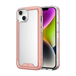 zizo ion series for iphone 14 (6.1) case - military grade drop tested with tempered glass screen protector - rose gold
