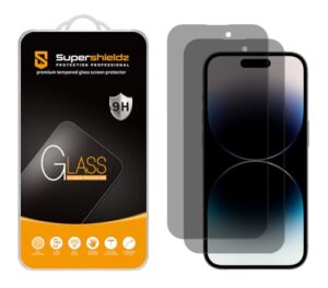 supershieldz (2 pack) (privacy) anti spy screen protector designed for iphone 14 pro (6.1 inch), tempered glass, anti scratch, bubble free
