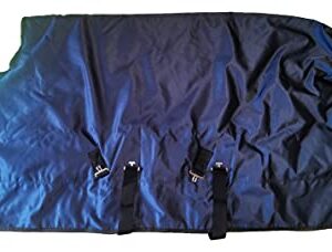 Ankaier 1800 Denier Waterproof and Windproof Winter Turnout Horse Blanket, High-Grade Thermal Insulation Polyfill (250 Grams) Materials, Medium-Weight, Ripstop, Navy Color- 69" inches (Black Edge)