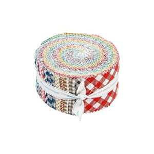 lori holt bee ginghams rolie polie 40 2.5-inch strips jelly roll riley blake designs rp-12550-40