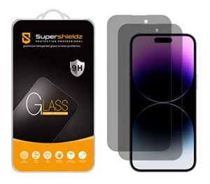 supershieldz (2 pack) (privacy) anti spy screen protector designed for iphone 14 pro max (6.7 inch), tempered glass, anti scratch, bubble free