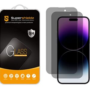 Supershieldz (2 Pack) (Privacy) Anti Spy Screen Protector Designed for iPhone 14 Pro Max (6.7 inch), Tempered Glass, Anti Scratch, Bubble Free