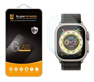 supershieldz (3 pack) designed for apple watch ultra 2 (49mm) / apple watch ultra (49mm) tempered glass screen protector, anti scratch, bubble free
