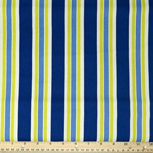 stitch & sparkle 45" 100% cotton striped sewing & craft fabric by the yard, white, blue and yellow